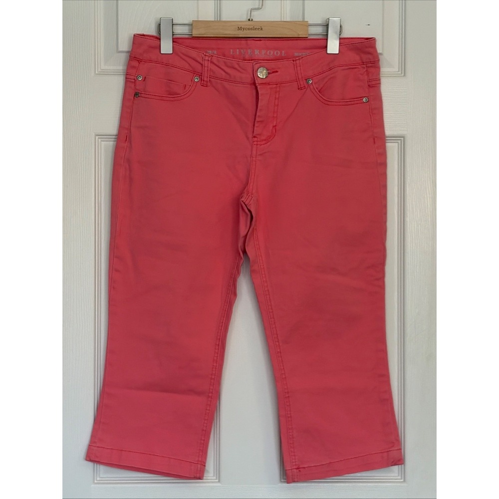 Liverpool Jeans Company Michelle Capri Womens Sz 8/29 Pink 5-Pocket Beach Travel